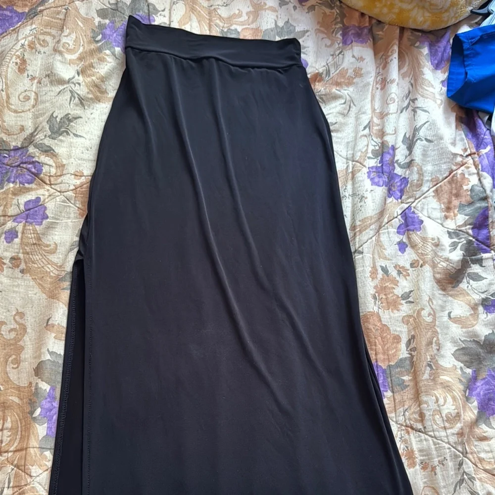Charlotte Russe Black Maxi Pencil Skirt with Slit